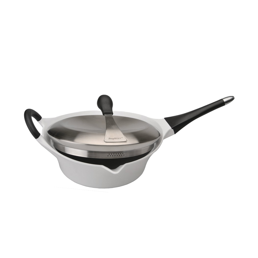 Berghoff auriga sauteuse avec couvercle poignée amovible céramique blanche ø28cm