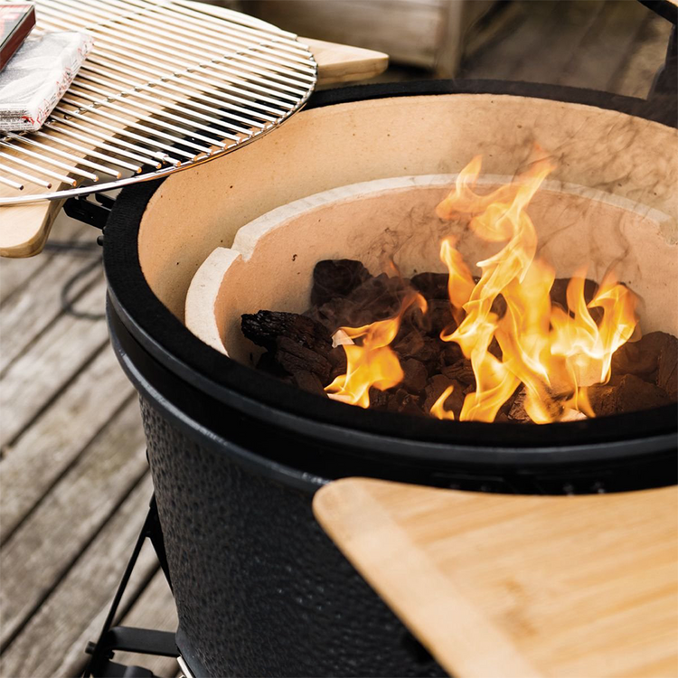 Berghoff ron barbecue en céramique grande pierre grise 58cm 8 pièces