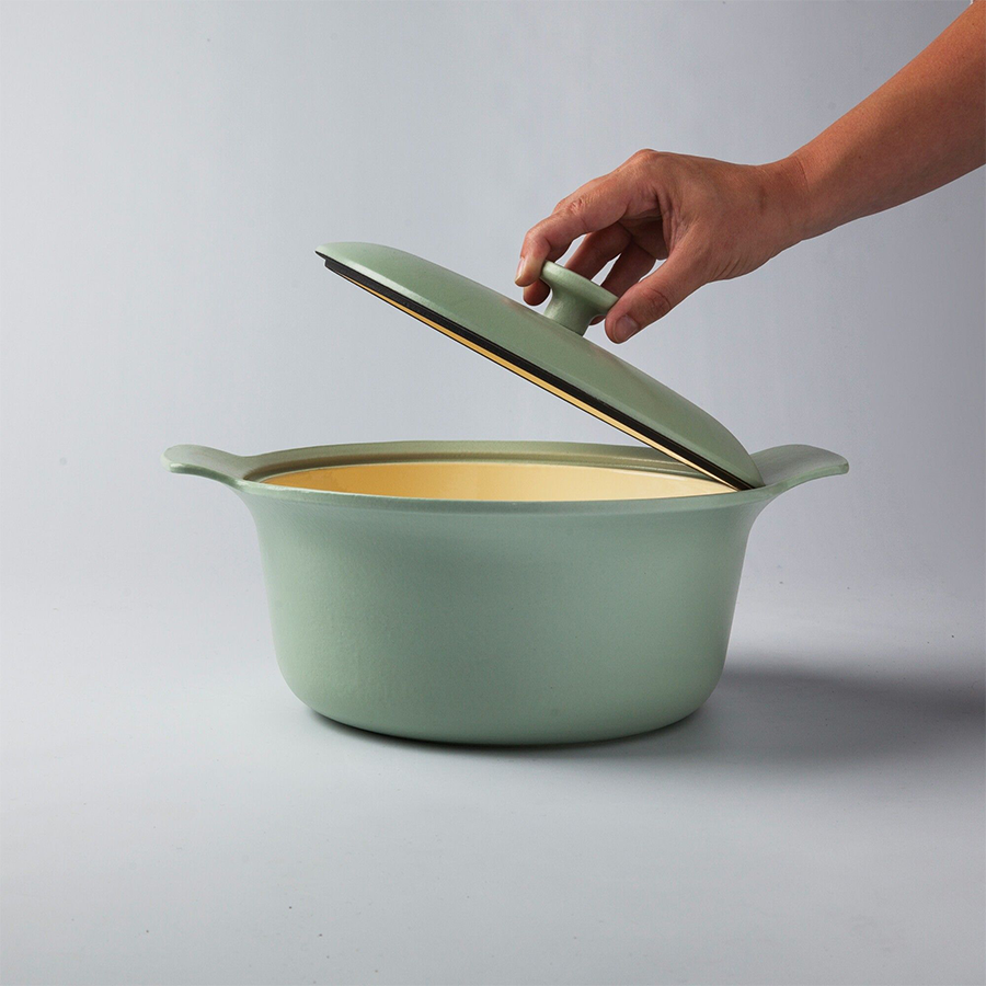 Berghoff ron marmite avec couvercle en fonte verte ø24cm