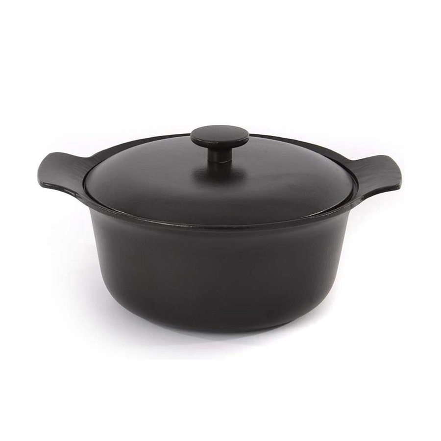 Berghoff ron marmite avec couvercle en fonte noire ø24cm