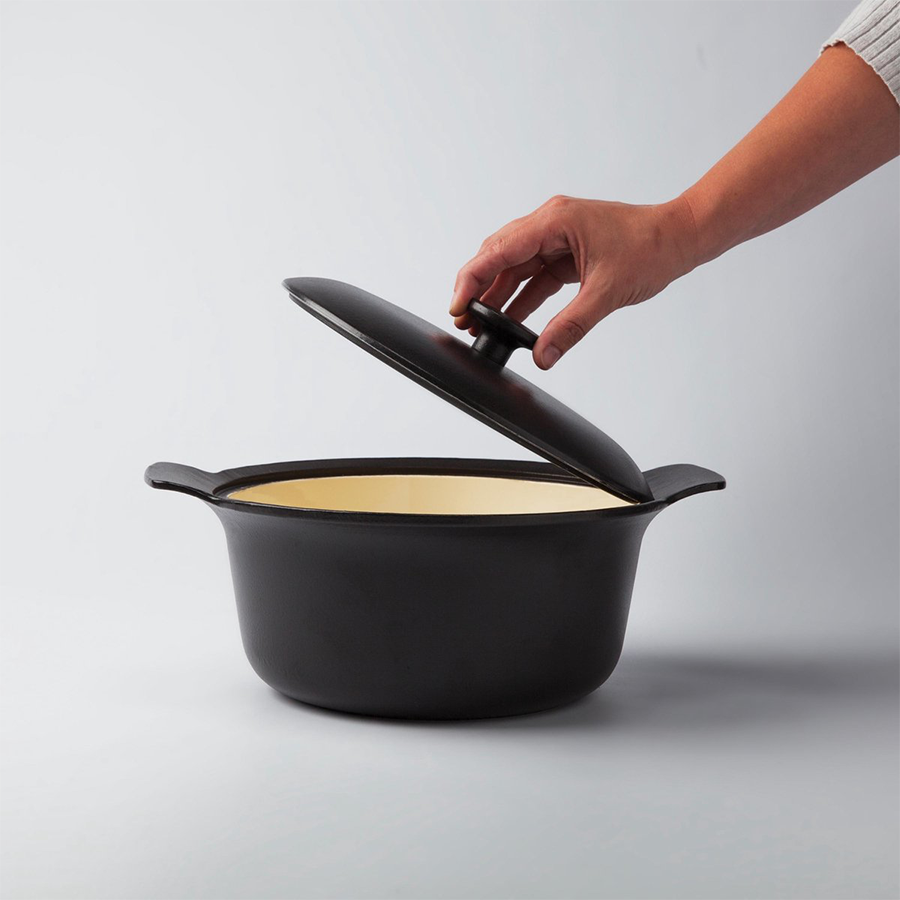 Berghoff ron marmite avec couvercle en fonte noire ø24cm