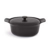 Berghoff ron marmite ovale avec couvercle en fonte noir 28x22cm