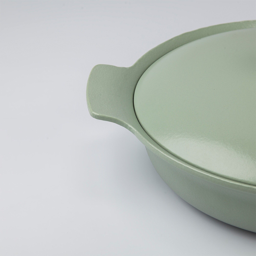 Berghoff ron sauteuse avec couvercle en fonte verte ø28cm