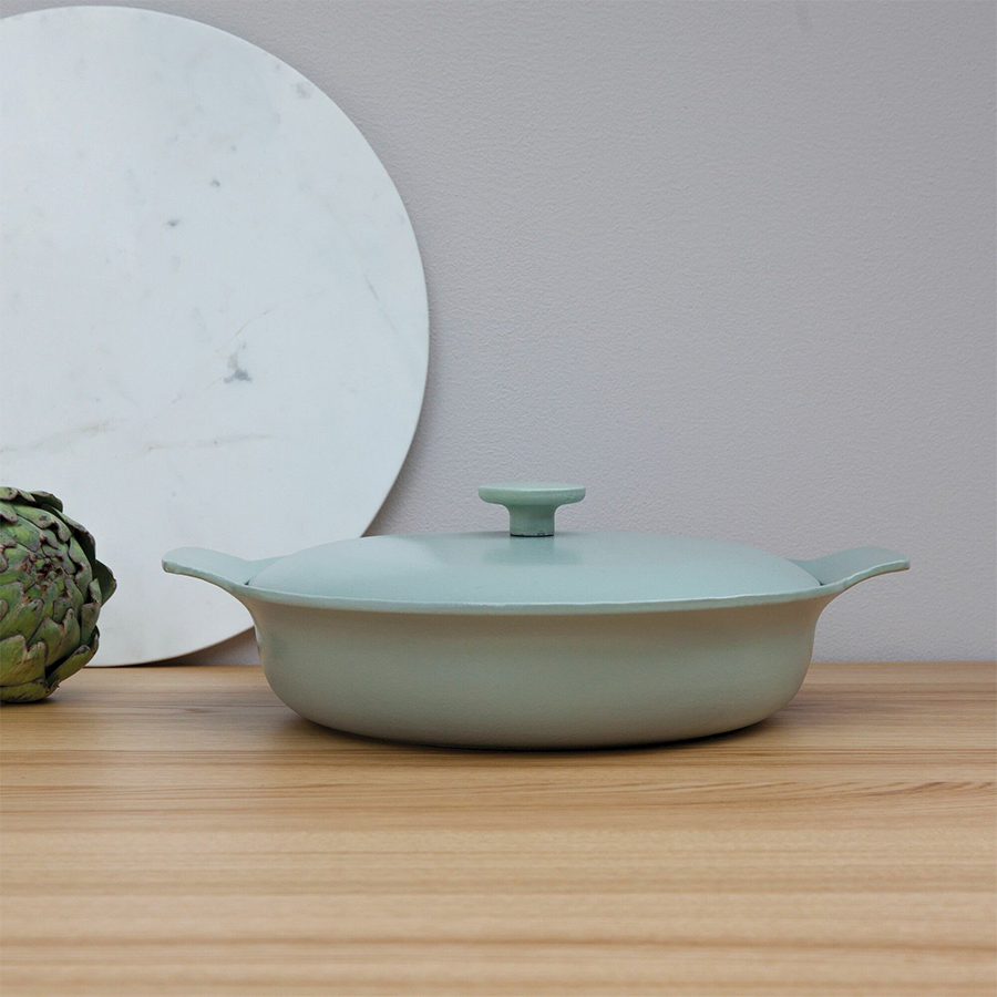 Berghoff ron sauteuse avec couvercle en fonte verte ø28cm