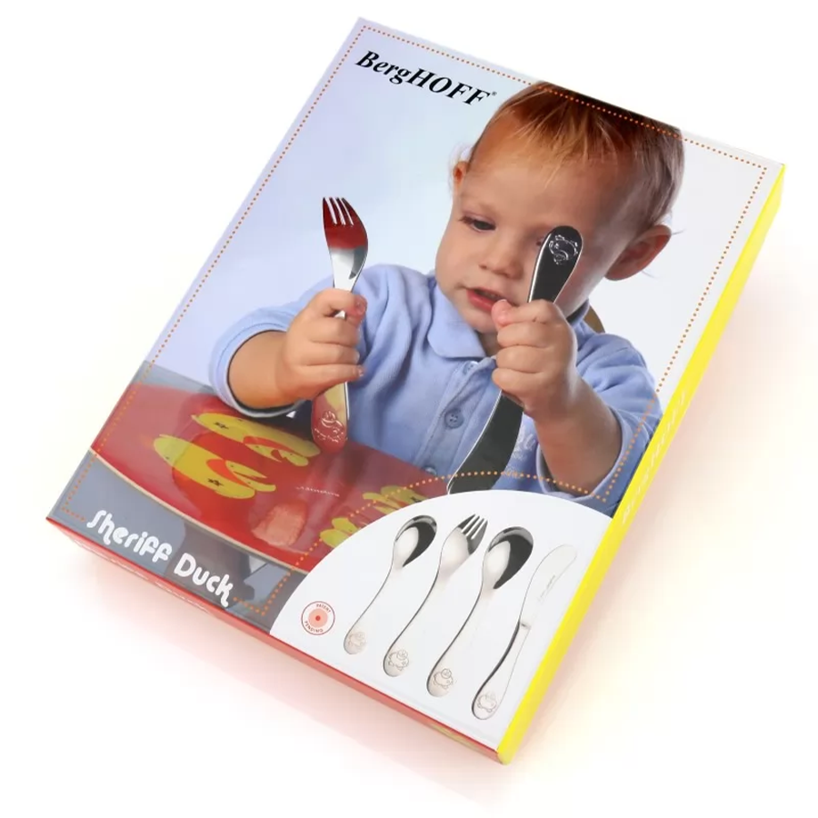 Berghoff shérif canard set de couverts bébé 4 pièces
