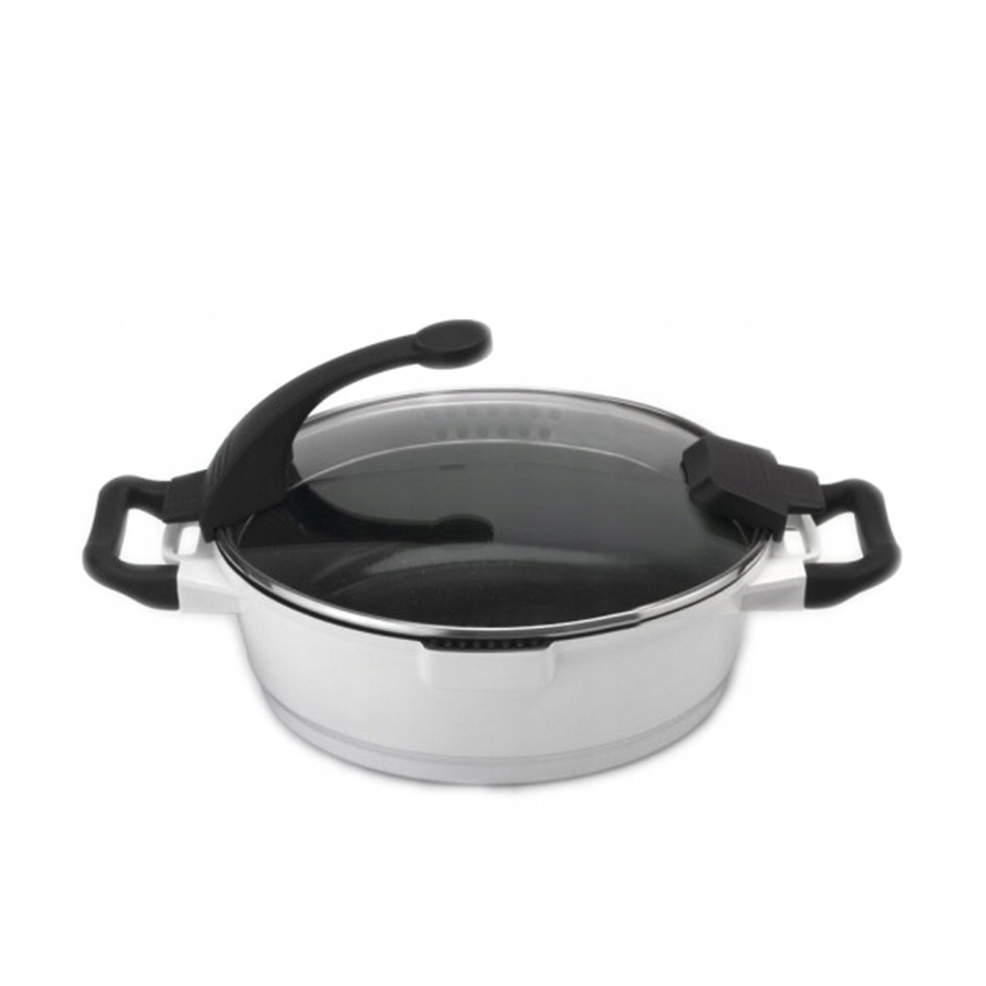 Berghoff virgo sauteuse 2 anses avec couvercle blanc ø28cm