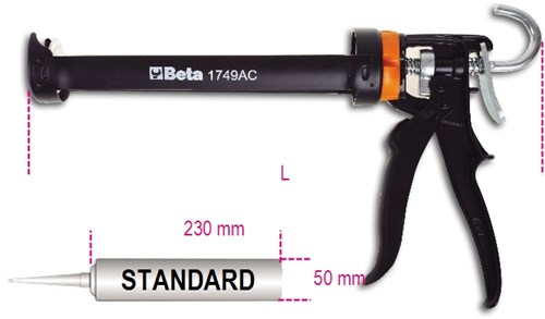 Beta 1749ac - pistolet à calfeutrer pistolet à calfeutrer | pour tubes 230 mm - 017490005