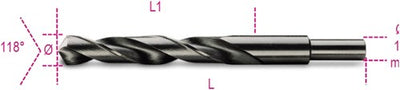 Forets hélicoïdaux Beta, version courte, queue réduite à 13 mm hss entièrement rectifié bruni 412a 14.00 - 004120204
