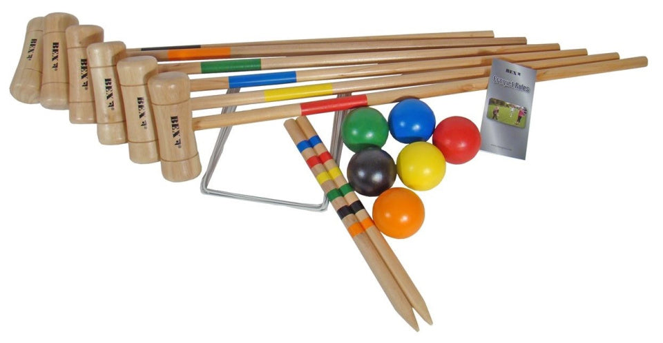 Bex croquet ensemble d'origine 6 joueurs caoutchoucs vierges