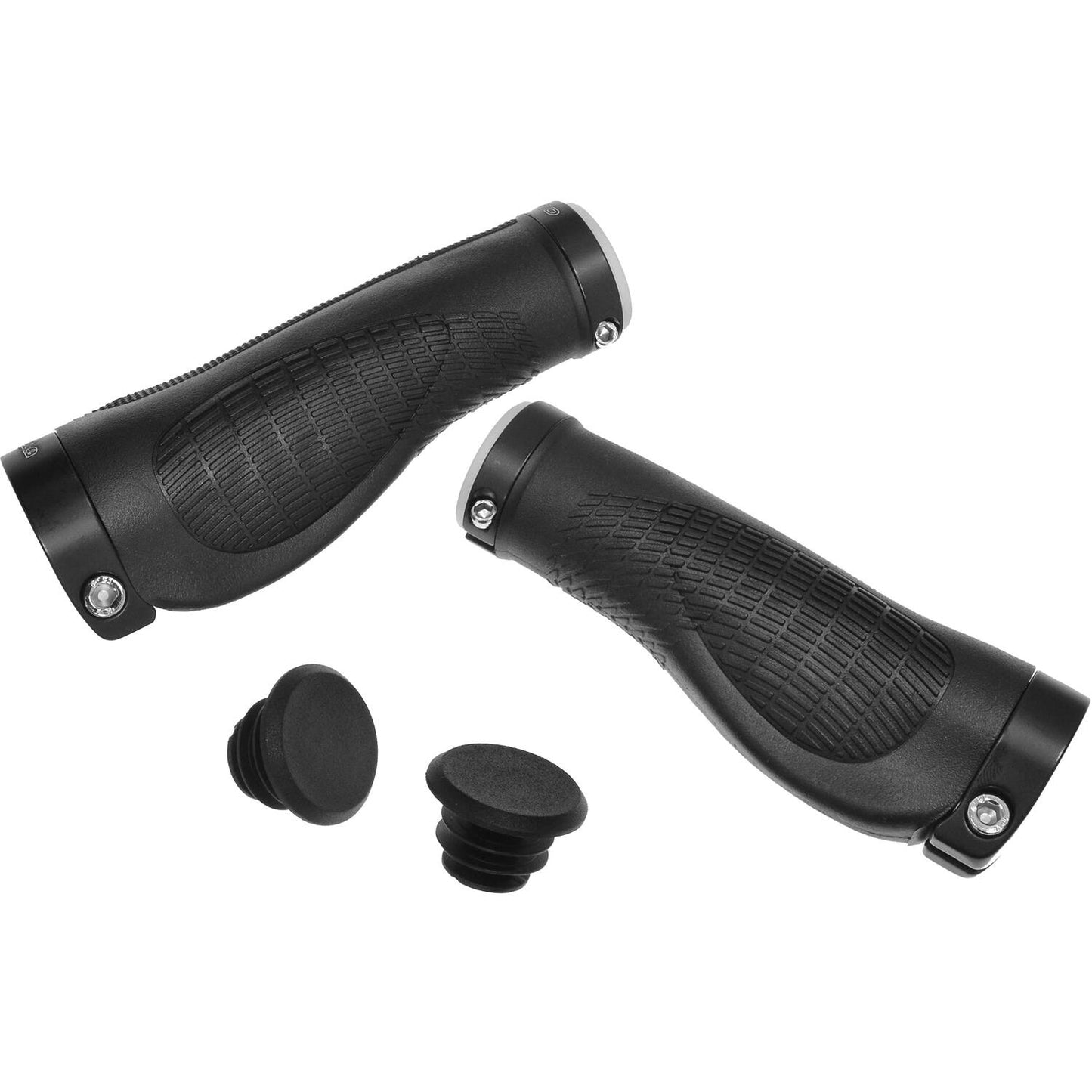 Trivio - poignées de vélo en caoutchouc ergonomiques verrouillables noires