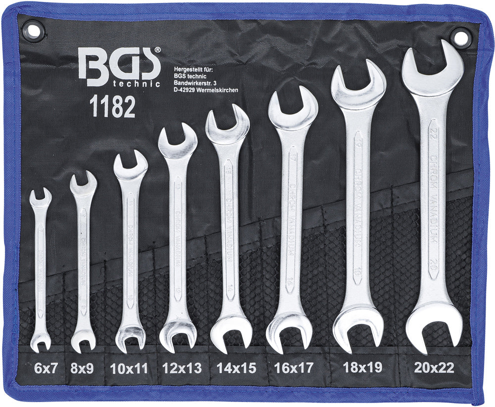 Bgs technic jeu de clés à fourche double 8 pièces