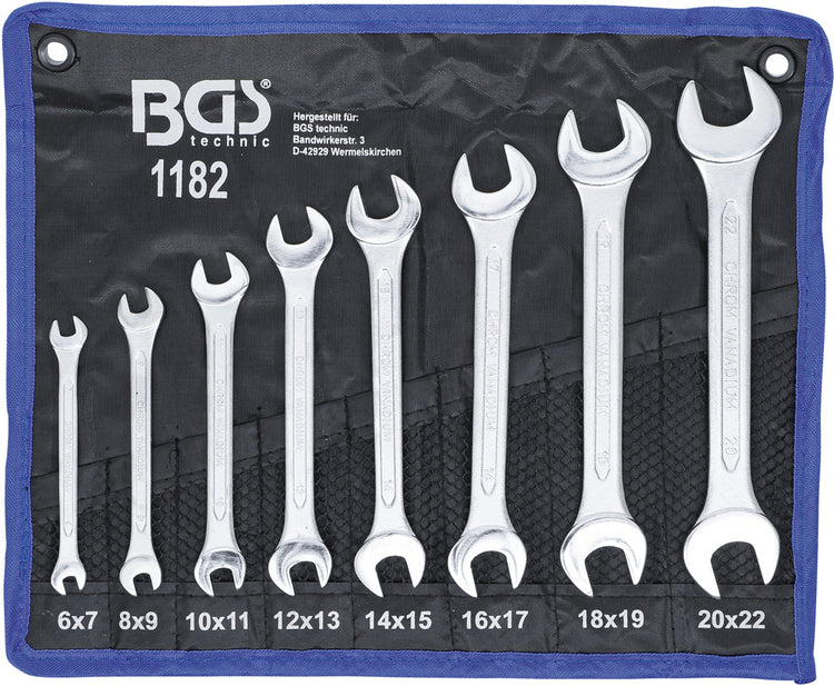 Bgs technic jeu de clés à fourche double 8 pièces