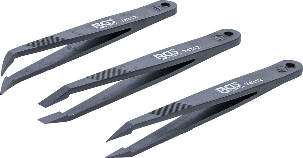 Bgs technic pince à épiler en plastique set 3 pièces