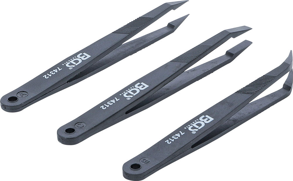 Bgs technic pince à épiler en plastique set 3 pièces