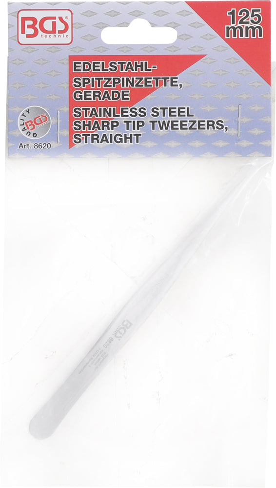 Pincettes à pointe pointue en acier inoxydable Bgs technic
