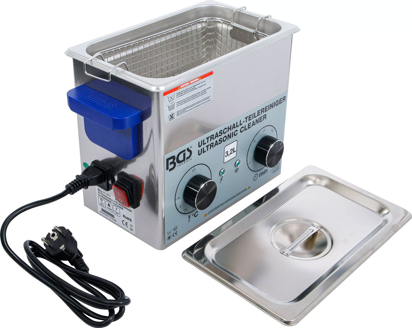 Bgs technic nettoyeur de pièces à ultrasons 3,2 l
