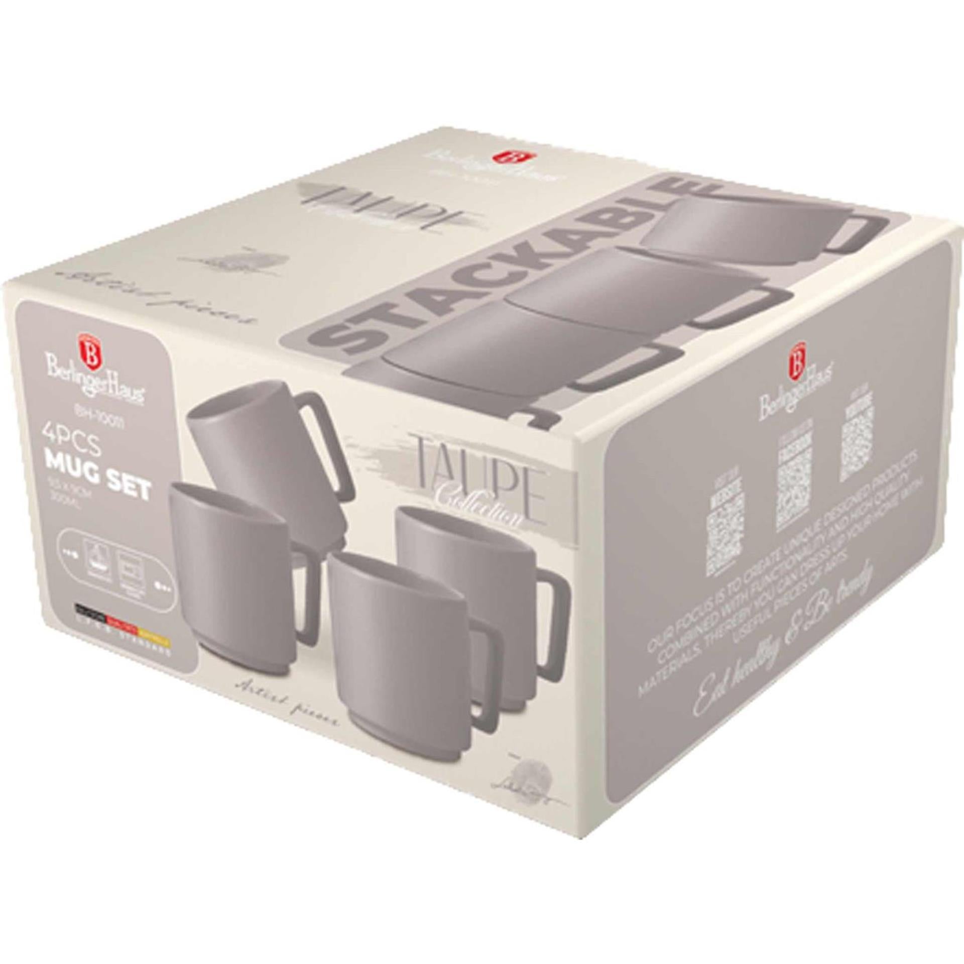 Berlingerhaus set de tasses 4 pièces taupe