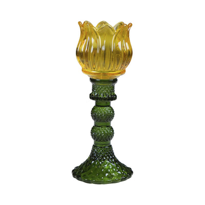 Mars more photophore tulipe verre jaune 19cm
