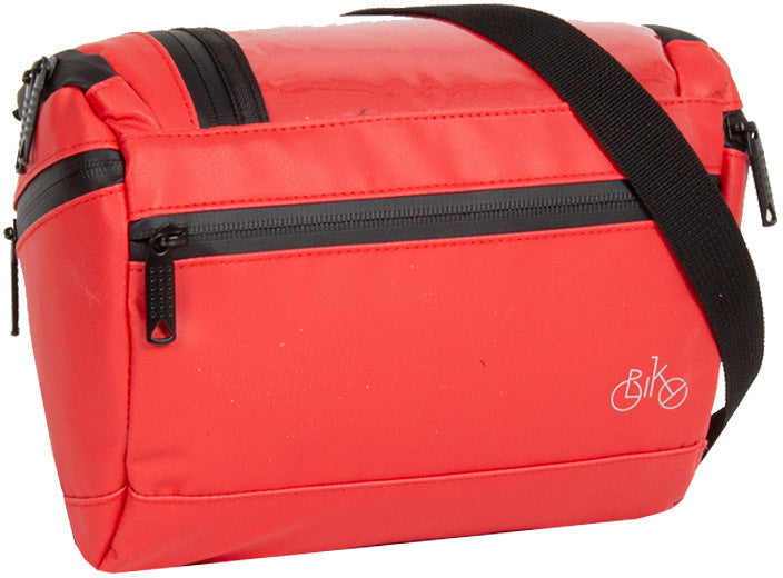 Bike Carbone Eau - Sac de guidon protégelant avec bandoulière 5L rouge