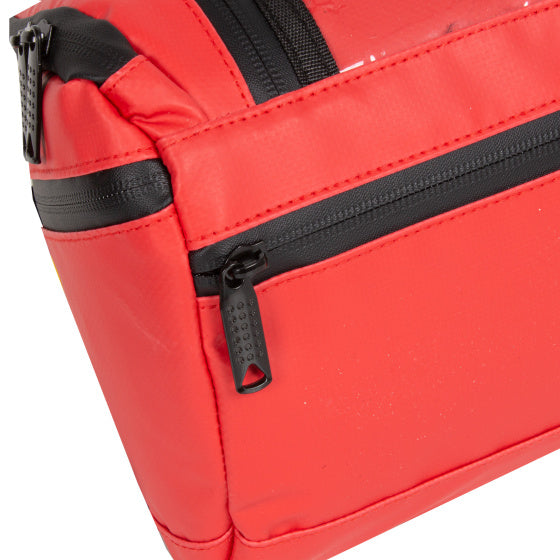 Bike Carbone Eau - Sac de guidon protégelant avec bandoulière 5L rouge