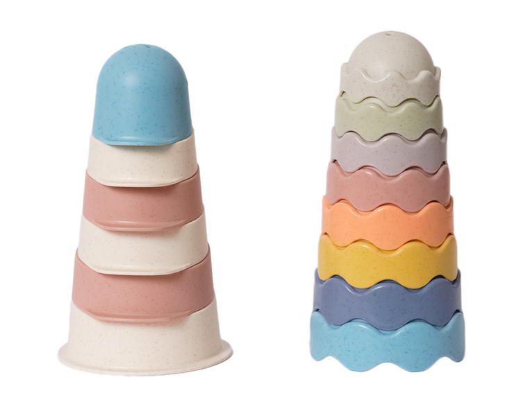 Tours d'empilage en bioplastique Bio Toys (8+6 pièces)