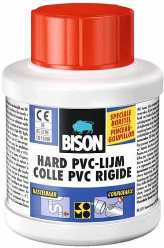 Bison dur PVC Glue Fial 250 ml avec pinceau