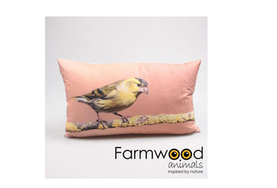 Coussin d'extérieur animaux de ferme chardonneret 30x50cm
