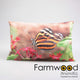 Coussin d'extérieur animaux de ferme papillon 30x50cm