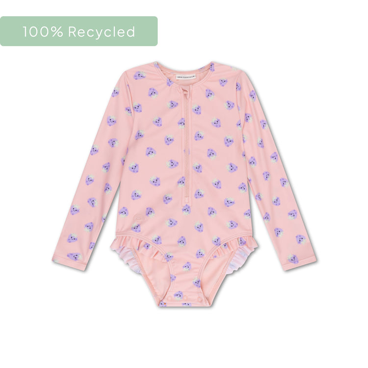 BlackBerry | Troisse de bain UV pour filles violettes beige avec manches longues