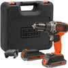 Tournevis Black+decker bcd003me2k 18v 2x2,5ah en étui | 2 piles 18 V 2,5 Ah | chargeur 1a | au cas où - bcd003me2k-qw