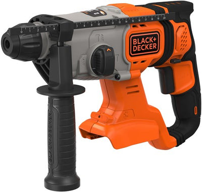 Perceuse à percussion Black+Decker BCD900B 18V 1.2J SDS+ | sans batterie | poignée latérale | arrêt profond | Foret à béton 6 mm - bcd900b-xj