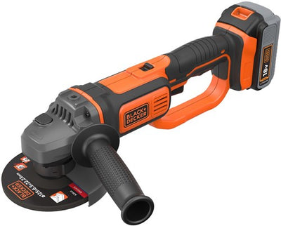 Meuleuse d'angle Black+decker bcg720m1 18v 4,0ah | Housse de protection 125 mm | 1 batterie 18 V 4,0 Ah + chargeur rapide 1 A | sac souple | poignée latérale - bcg720m1-qw