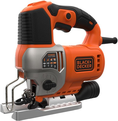 Black+decker bes610k 650w scie sauteuse pendule | dans une valise | 1 lame de scie pour le bois | 1 lame de coupe pour bois | plaque anti-éclats - bes610k-qs