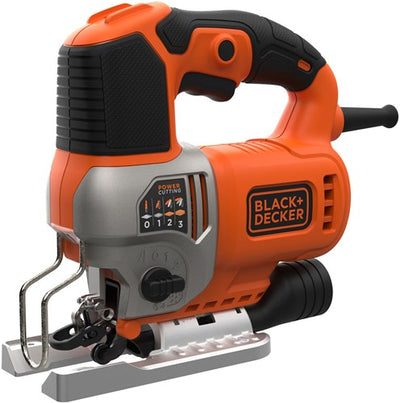 Black+decker bes610k 650w scie sauteuse pendule | dans une valise | 1 lame de scie pour le bois | 1 lame de coupe pour bois | plaque anti-éclats - bes610k-qs
