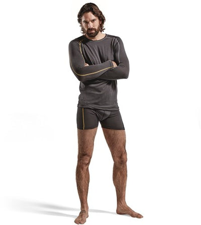 Blåkläder maillot de corps mérinos xlight manches longues 479917349835 | jaune gris foncé | taille l - 7330509545539