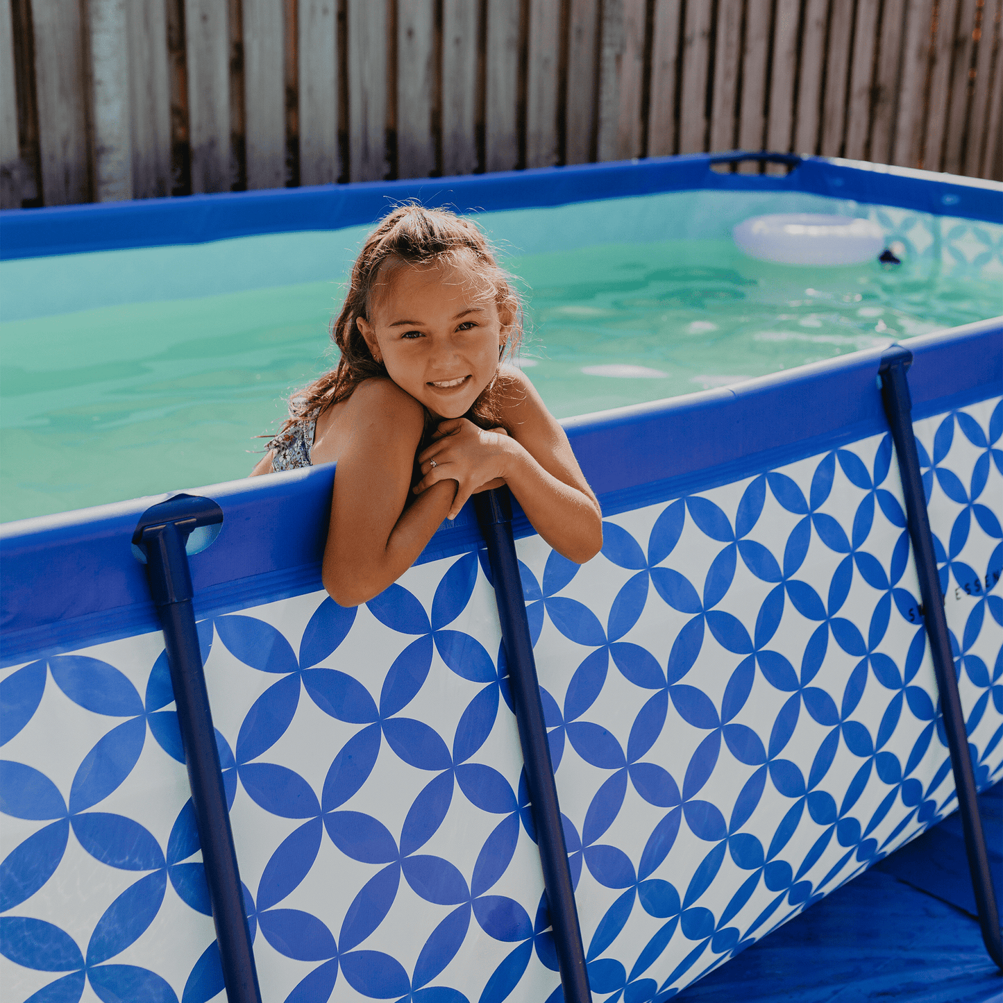 Élégance | Blanc bleu foncé Piscine 400x200x100 cm