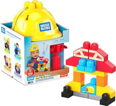 Casque Mega Bloks Bouw avec 20 pièces de construction