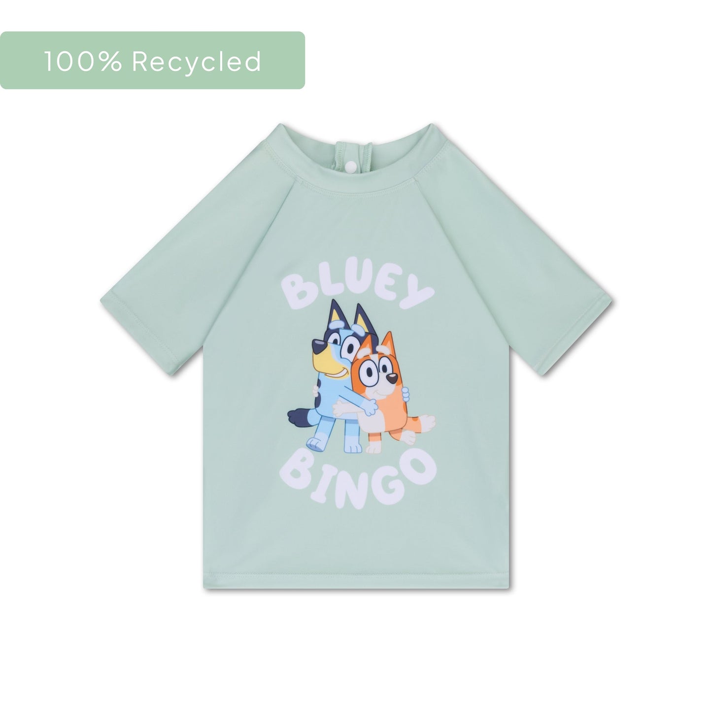 Bluey | Chemise de natation UV verte avec manches courtes