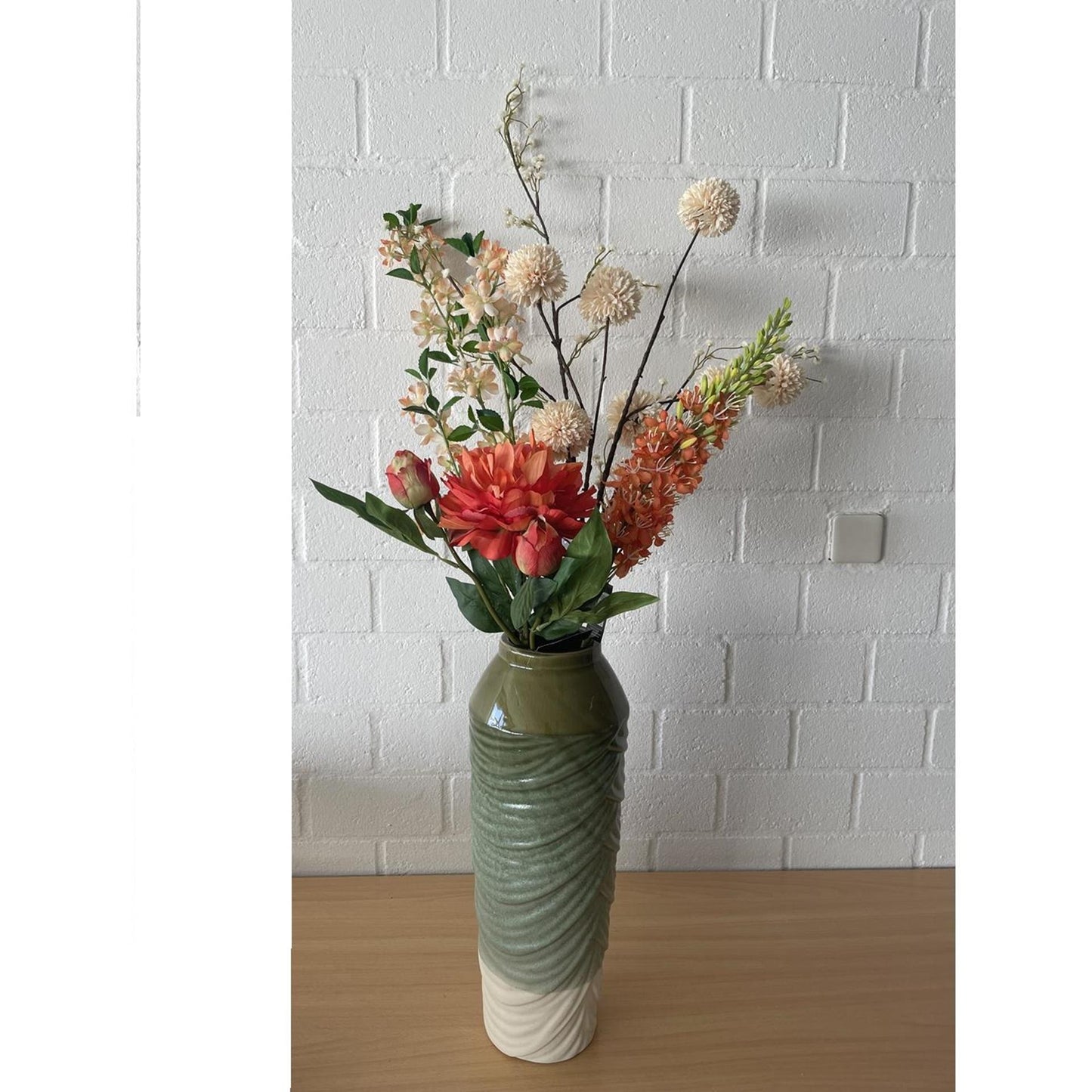 Roberts collection fleur artificielle spray 101cm pêche