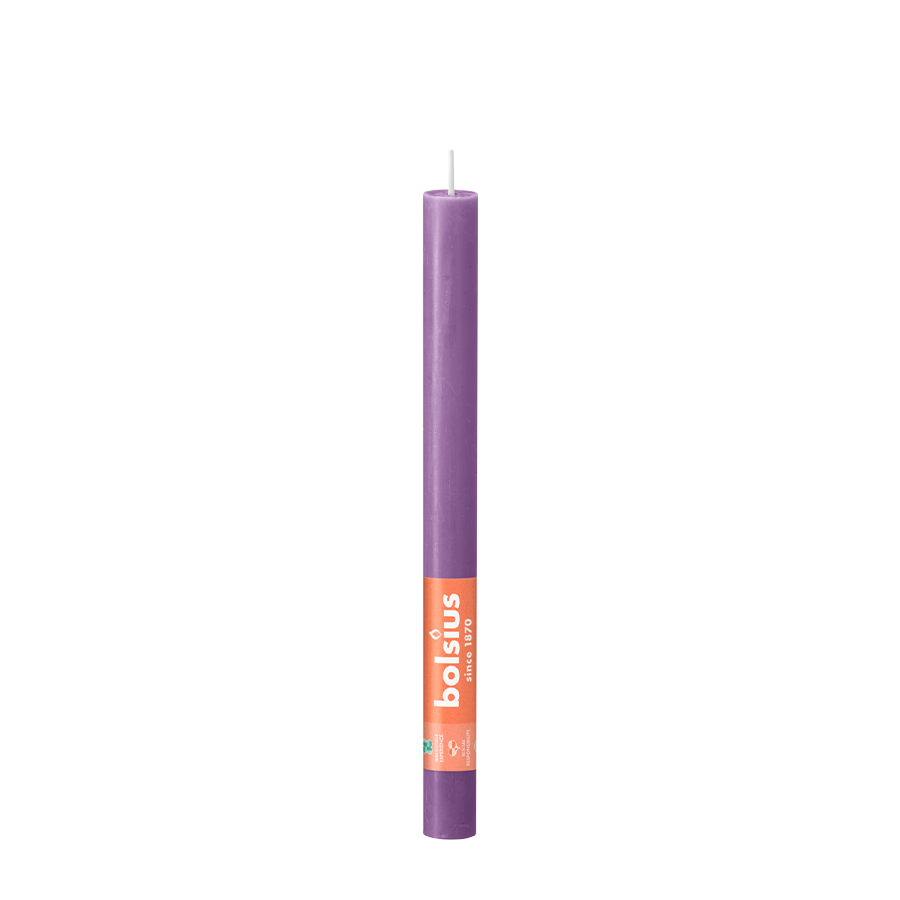 Bolsius Dîner Bougie transparent violet rustique