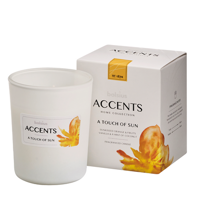 Le verre parfumé Bolsius accentue une touche de soleil 92 76mm