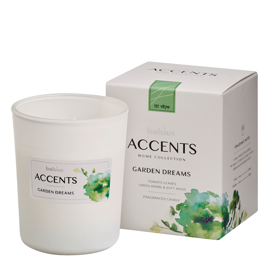 Bolsius verre parfumé accents rêves de jardin 92 76mm