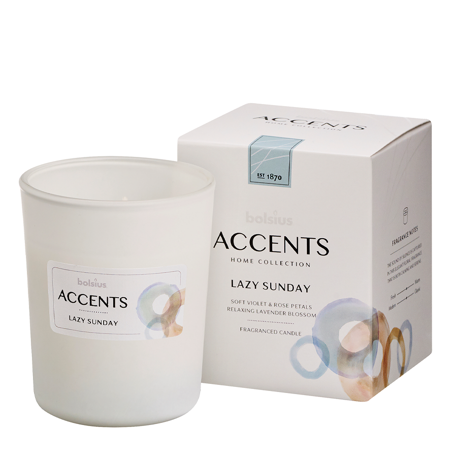 Bolsius accents de verre parfumés paresseux dimanche 92 76mm