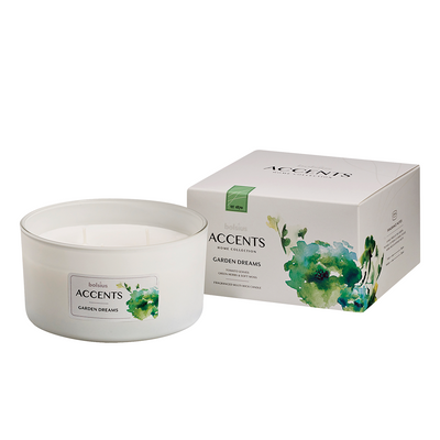 Bolsius accents de verre parfumés multi-mèches garden dream 75 137mm