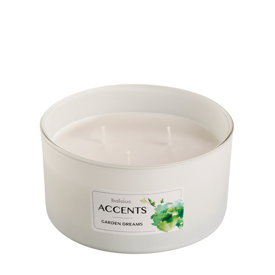 Bolsius accents de verre parfumés multi-mèches garden dream 75 137mm