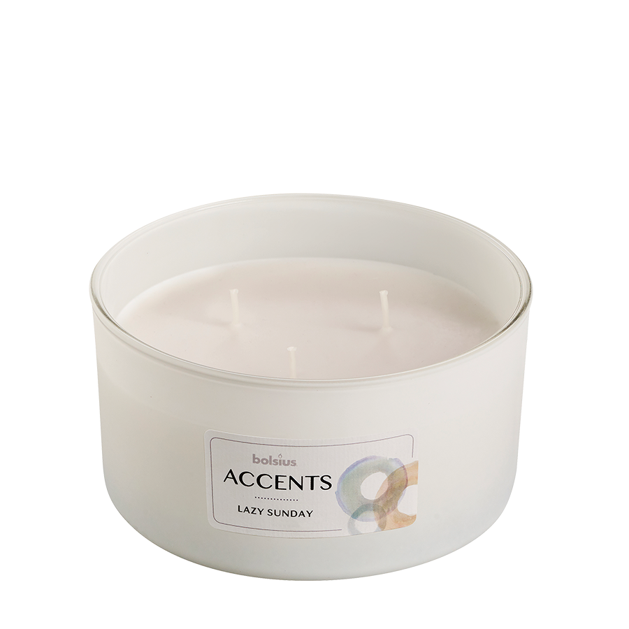 Bolsius accents de verre parfumés multi-mèches paresseux dimanche 75 137mm