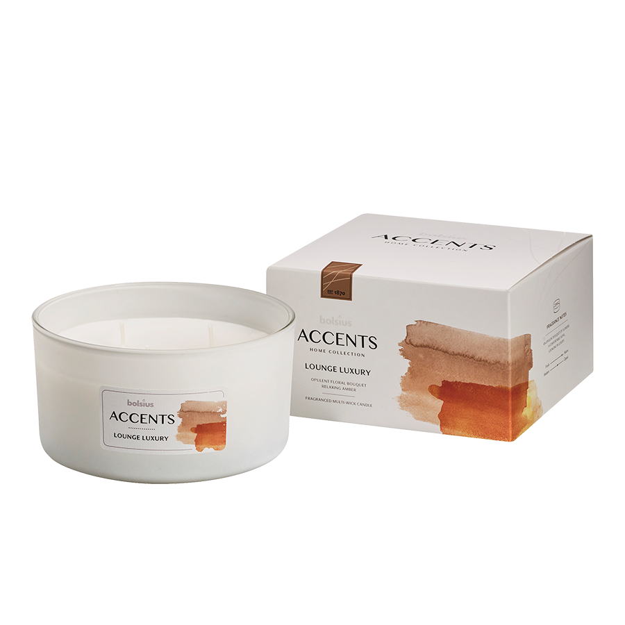 Bolsius accents de verre parfumés multi-mèches salon luxe 75 137mm