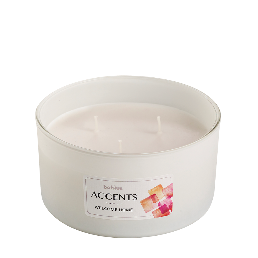 Bolsius accents de verre parfumés multi-mèches bienvenue à la maison 75 137mm
