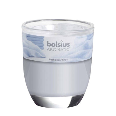 Bolsius verre parfumé lin frais 80 70mm