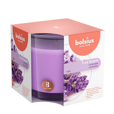 Bolsius verre parfumé vraies senteurs lavande 95 95mm